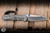 Chris Reeve Knives Large Inkosi Cross Hatch Folding Knife Glass Blasted Titanium/Blue Accents 3.6" MagnaCut Insingo LIN-1154-064