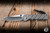 Chris Reeve Knives Large Inkosi Cross Hatch Folding Knife Sandblasted Titanium/Blue Accents 3.6" MagnaCut Insingo LIN-1155-001