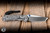 Chris Reeve Knives Small Inkosi Cross Hatch Folding Knife Glass Blasted Titanium/Blue Accents 2.75" MagnaCut Tanto SIN-1156-064