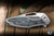 Koenig Knives Mini Arius Flipper Knife Titanium/Teal Camo Carbon Inlay 3" M390 Drop Point Brightwashed Polished Flats