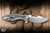 Koenig Knives Mini Arius Flipper Knife Titanium/Teal Camo Carbon Inlay 3" M390 Drop Point Brightwashed Polished Flats