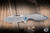 Koenig Knives Arius Flipper Knife Blasted Patterned Titanium 3.5" M390 Drop Point Burnished Polished Flats