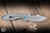 Koenig Knives Arius Flipper Knife Blasted Patterned Titanium 3.5" M390 Drop Point Burnished Polished Flats
