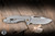 Koenig Knives Arius Flipper Knife Blasted Patterned Titanium 3.5" M390 Drop Point Burnished Polished Flats