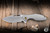 Koenig Knives Arius Flipper Knife Blasted Patterned Titanium 3.5" M390 Drop Point Burnished Polished Flats