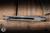 Koenig Knives Arius Flipper Knife Blasted Patterned Titanium 3.5" M390 Drop Point Burnished Polished Flats