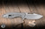Koenig Knives Arius Flipper Knife Blasted Patterned Titanium 3.5" M390 Drop Point Burnished Polished Flats