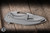 Koenig Knives Mini Arius Flipper Knife Patterned Titanium 3" M390 Drop Point Burnished Polished Flats