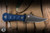 Auxiliary Manufacturing Deadhead Fixed Blade Pocket Knife Blue Micarta 2.8" 14C28N Bowie Grey PVD
