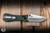 Auxiliary Manufacturing Deadhead Coffin Folding Knife Green Micarta, Orange Accent 2.8" 14C28N Tanto Stonewash