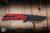 Protech Mordax Manual Flipper Knife Limited Red Aluminum, BLP Button 3.5" MagnaCut Drop Point Black DLC