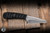 Preowned-Bastinelli Custom Neck Fixed Blade Knife Black/Skull Inlay 1.81" M390 Kiridashi Stonewash