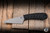 Preowned-Bastinelli Custom Neck Fixed Blade Knife Black/Skull Inlay 1.81" M390 Kiridashi Stonewash