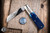 Preowned-Great Eastern Cutlery Boomtown Barlow Pocket Knife Navy Blue Sawcut Bone 3" 420HC Sheepsfoot Polished 