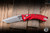 Microtech Amphibian Mini Ram-LOK Folding Knife Red Frag Aluminum 3.25” M390 Stonewash 137MRL-10FRRD