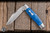 Jack Wolf Knives Stockman Slip Joint Folding Knife Smooth Blue Bone 3.13" 14C28N Clip Point Satin