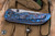 Preowned-Dalibor Bergam Knives Sole Authorship Oberon Mini Folding Knife Dark Daltanium 3.5" Damascus Tanto
