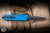 Microtech Executive Scarab II Gen III OTF Automatic Knife Blue Aluminum 4" M390 Dagger Black 1175-1T
