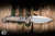 Microtech Marfione Select LUDT Ram-LOK Folding Knife Flamed Frag Titanium, Blue Ti Accents 3.4" M390 Clip Point Stonewash 1135RL-10FRMS4
