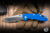 Hinderer Knives XM-18 Non Flipper Folding Knife Blue G10/Working Finish Titanium 3.5" MagnaCut Recurve Stonewash