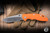 Hinderer Knives XM-18 Non Flipper Folding Knife Orange G10/Working Finish Titanium 3.5" MagnaCut Recurve Stonewash