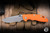 Hinderer Knives XM-18 Non Flipper Folding Knife Orange G10/Battle Bronze Titanium 3.5" MagnaCut Recurve