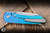 MachineWise Mojave Folding Knife Textured Blue/Teal Fade Titanium 3.45" S90V Wharncliffe 1456