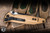 Preowned-Microtech Socom Elite Manual Folding Knife Tan Aluminum/Traction Tape Inlay 4" M390 Clip Point Black 