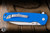 Daily Carry Co. Gauntlet Button Lock Folding Knife Blue G10 3.74" D2 Drop Point