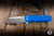 Daily Carry Co. Gauntlet Button Lock Folding Knife Blue G10 3.74" D2 Drop Point