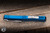 Microtech Hera II Mini OTF Automatic Knife Blue Aluminum 3" M390 Stonewash Dagger Serrated 1702M-12BL