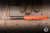 Microtech Akris Fixed Blade Knife Ember G10 3.7" M390 Drop Point Stonewash 95-10EM-5