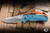 Preowned-Benchmade Water Adira Folding Knife Depth Blue Grivory 3.9" MagnaCut Drop Point 18060