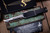 Microtech/Marfione Custom Combat Troodon Hellhound OTF Knife Hefted Black Aluminum 4" M390 Tanto Cracked Ice 1219-CIBKFLTI
