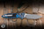 Microtech Marfione Select Socom RAM-LOK Manual Folding Knife Antique Blue Titanium/Textured Inlay 4" M390 Tanto Apocalyptic 161RL-10APMS1