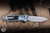 Microtech Marfione Select Socom RAM-LOK Manual Folding Knife Ice Blue Titanium/Textured Inlay 4" M390 Tanto Stonewash 161RL-10MS7