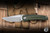 Sharknivco WAKA 4.9 Folding Knife Titanium/Forest Green CamoQuartz Inlay 3.25" RWL-34 Blasted