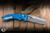 Microtech Amphibian Mini Ram-LOK Folding Knife Blue Frag Aluminum 3.25” M390 Apocalyptic Stonewash 137MRL-10APFRBL