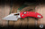 Microtech M-Stitch Ram-LOK Folding Knife Red Frag Aluminum 3" M390 Wharncliffe Stonewash 169MRL-10FRRD