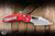 Microtech M-Stitch Ram-LOK Folding Knife Red Frag Aluminum 3" M390 Wharncliffe Stonewash 169MRL-10FRRD