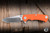 Hinderer Knives Project X Flipper Knife Orange G10/Working Finish 3.65" MagnaCut Sheepsfoot Stonewash