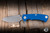 Hinderer Knives Project X Flipper Knife Blue G10/Battle Blue 3.65" MagnaCut Sheepsfoot