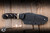 Preowned-Half Face Blades Disaster Jr. Fixed Blade Giraffe Bone/Black G10/Copper Pin Striping 4" Spearpoint 