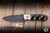 Preowned-Half Face Blades Disaster Jr. Fixed Blade Giraffe Bone/Black G10/Copper Pin Striping 4" Spearpoint 