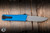 Chaves Knives Dissident OTF Automatic Knife Blue Crosshatch Battleworn Aluminum 3.8" M390 Drop Point Stonewash