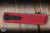 Chaves Knives Dissident OTF Automatic Knife Red Flat Battleworn Aluminum 3.8" M390 Tanto TT Stonewash