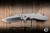 Preowned- Rick Hinderer Knives XM-24 Flipper Knife Textured Stonewash/Lightning Titanium 4.0" Spanto Stonewash