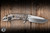 Preowned- Rick Hinderer Knives XM-24 Flipper Knife Textured Stonewash/Lightning Titanium 4.0" Spanto Stonewash
