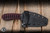 Bastinelli Knives Custom Sin Fixed Blade Knife Red Tskuka Wrap 3.54" N690CO Black PVD