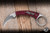 Bastinelli Knives Custom Pika Fixed Blade Knife Red Paracord Wrap/Bronze Menuki Snake 1.65" N690CO Stonewash